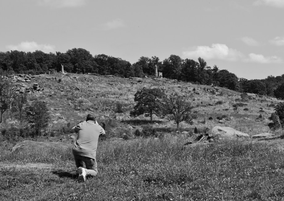 little round top, the place where it pretty much went down for the south - not just the guy on bended knee.